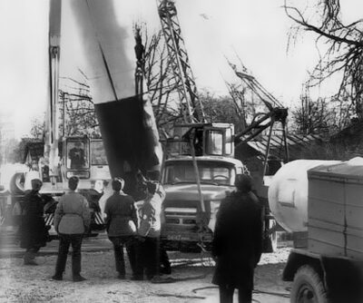 Музей Космонавтики в Житомирі 1987, монтаж ракет