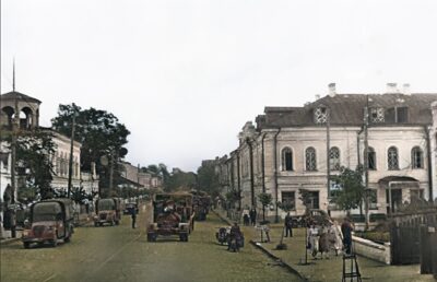 ZHytomyr Fratsuskye trofeyn e hruzovyky Einmarsch Frankreich Beute LKW in SHITOMIR 1941 h