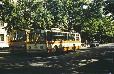 Фото Житомир 1979 Київська, тролейбус 1 Фото Житомир тролейбус та автобус 1979 Київська
